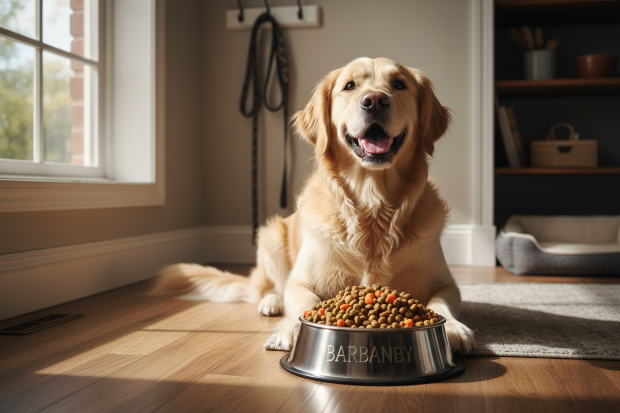dog with food image